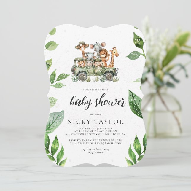 Woodland Cute Animal Safari Baby Shower (Stående Fram)