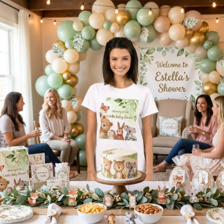 Woodland Cute Animals Watercor Mommy To Be T-Shirt