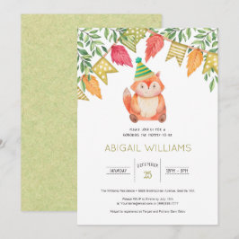 Woodland Cute Baby Fox Baby Shower Inbjudningar