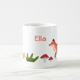 Woodland Cute Kids Personlig Fox Mugg