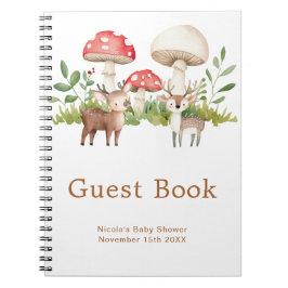 Woodland Deer Baby Shower Guest Book Anteckningsbok