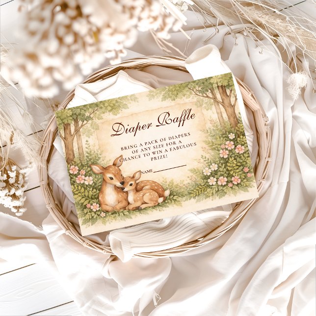Woodland Deer Diapper Raffle Tilläggskort (Skapare uppladdad)
