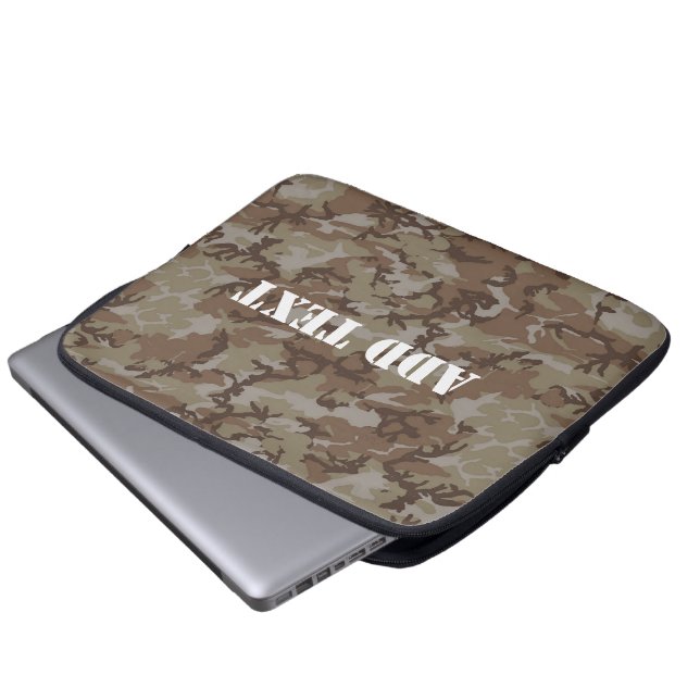 Woodland Desert MilitaryCamouflage Laptop Sleeve (Framre botten)
