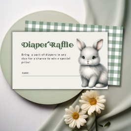 Woodland Diaper Raffle Boy Shower Tilläggskort