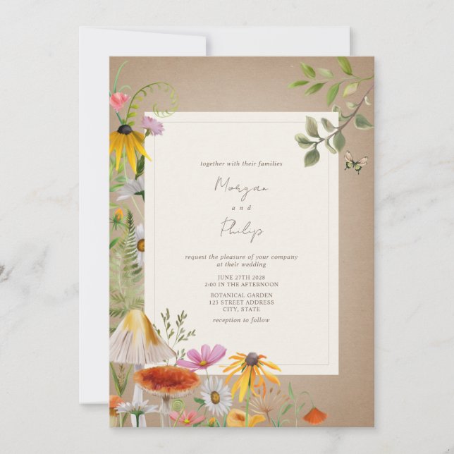 Woodland Elegant Forest Cardstock Bröllop Inbjudningar (Framsida)