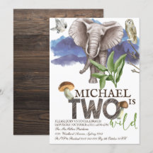 Woodland Elephant Watercolor Andra födelsedagen