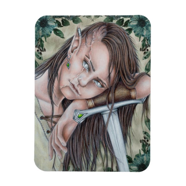 Woodland Elf, Elven Warrior Magnet (Vertikal)