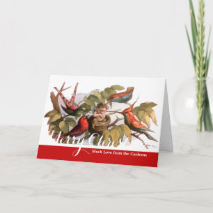 Woodland Elf i Nest: Antique Bird Sprite Fairy Helgkort