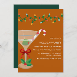 Woodland Ember Christmas Holiday Cocktail Party Inbjudningar