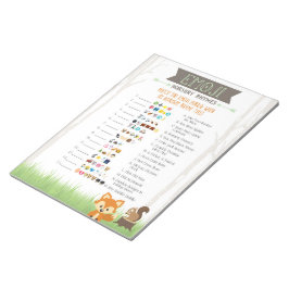 Woodland Emoji Nursery Rhyme Game Baby Shower Anteckningsblock