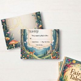 Woodland Enchanted Forest Castle Fairytale Bröllop OSA Kort