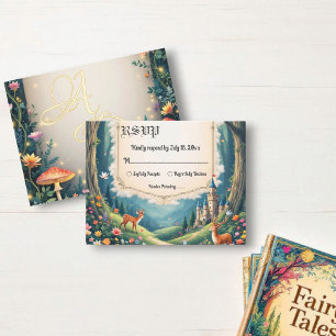 Woodland Enchanted Forest Castle Fairytale Bröllop OSA Kort