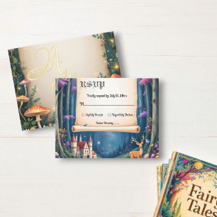 Woodland Enchanted Forest Castle Fairytale Bröllop OSA Kort