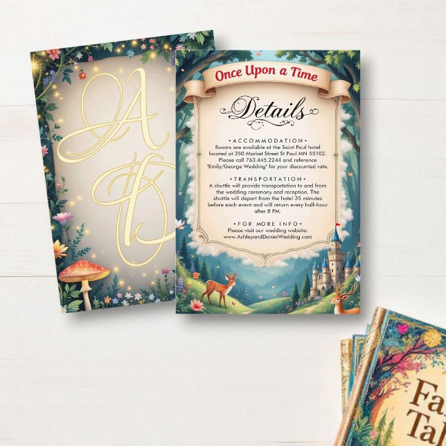 Woodland Enchanted Forest Castle Fairytale Bröllop Tilläggskort (Skapare uppladdad)