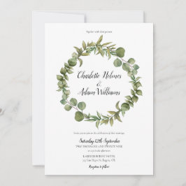 Woodland Eucalyptus Greenery Bröllop Inbjudningar