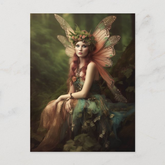 Woodland Fairy Fantasy Art Vykort (Framsida)