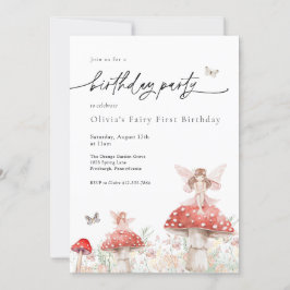 Woodland Fairy Mushroom Birthday Inbjudningar
