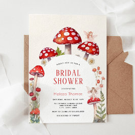 Woodland Fairy Mushroom Inbjudningskort för möhipp