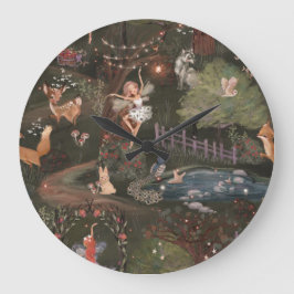 Woodland Fairy Theme Nursery Decor Stor Klocka
