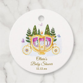 Woodland Fairytale Princess Carriage Baby Shower Gåvor Etiketter