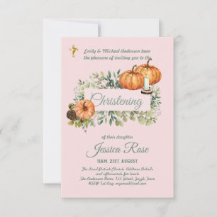 Woodland Fall Christening Inbjudan Baptism