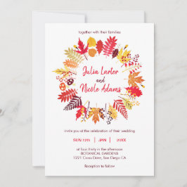 Woodland Fall Mushroom Wildblomma Bröllop Inbjudningar