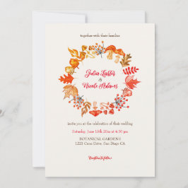 Woodland Fall Mushroom Wildblomma Bröllop Inbjudningar