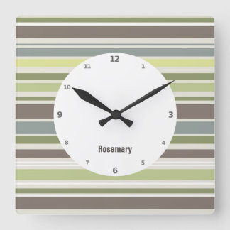 Woodland Färg Nature Mönster Wall Clock Fyrkantig Klocka