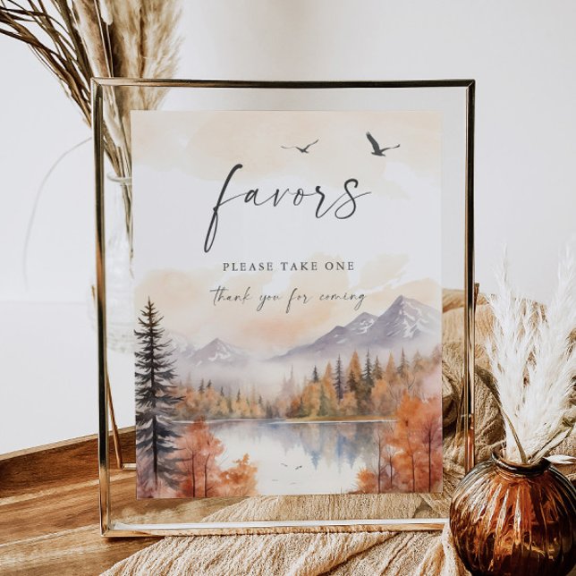 Woodland Favor Sign Rustic Baby Shower Bröllop Poster (Skapare uppladdad)