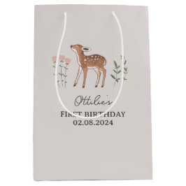 Woodland Fawn Flowers Birthday