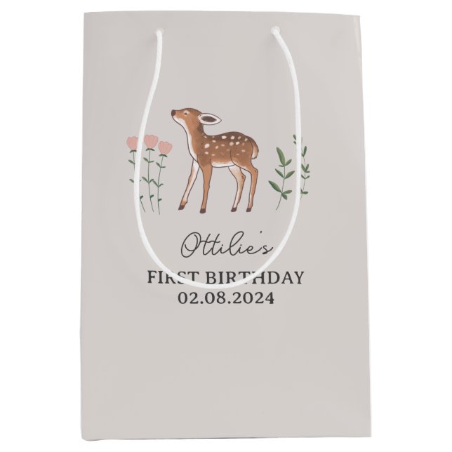 Woodland Fawn Flowers Birthday (Framsidan)