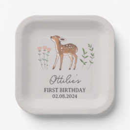 Woodland Fawn Flowers Birthday