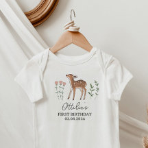 Woodland Fawn Flowers Birthday