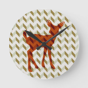 Woodland Fawn Wall Clock Rund Klocka