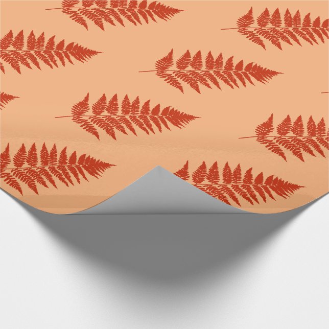 Woodland Fern 1, Mandarin Orange Presentpapper (Hörn)