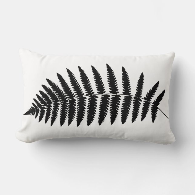 Woodland Fern 2, Black and White Lumbarkudde (Framsida)