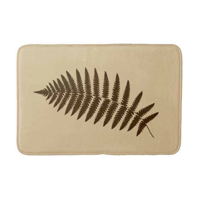 Woodland Fern 2, Brown och Beige Badrumsmatta (Framsidan)