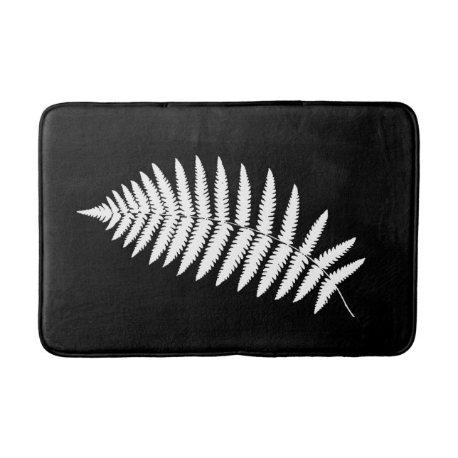 Woodland Fern 2, White and Black Badrumsmatta (Framsidan)