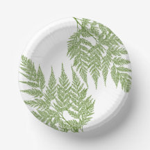 Woodland Fern Fronts Silhouette Papprare Tallrikar