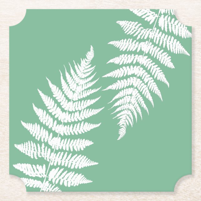 Woodland Fern Leaf Custom Background Colors  Underlägg Papper (Framsida)