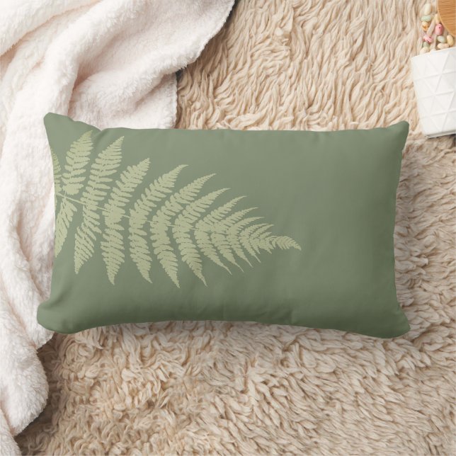 Woodland Fern Leves Anpassningsbar Background Färg Lumbarkudde (Filt)
