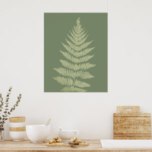 Woodland Fern Leves Anpassningsbar Background Färg Poster