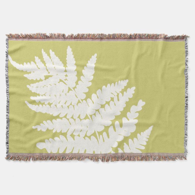 Woodland Fern Löv Anpassningsbar Bakgrund Färg Filt (Framsidan)