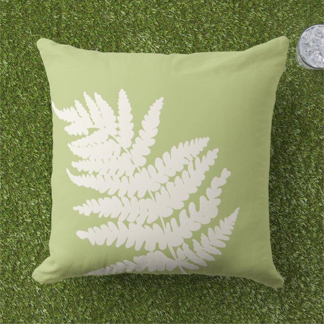 Woodland Fern Löv Anpassningsbar Bakgrund Färg Kudde (Gräs)