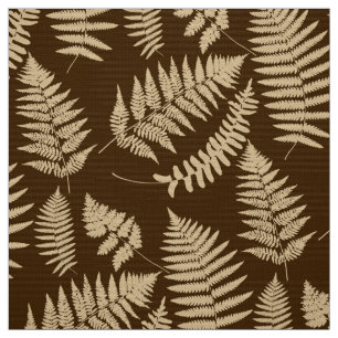 Woodland Fern Mönster, Brown och Beige Tyg