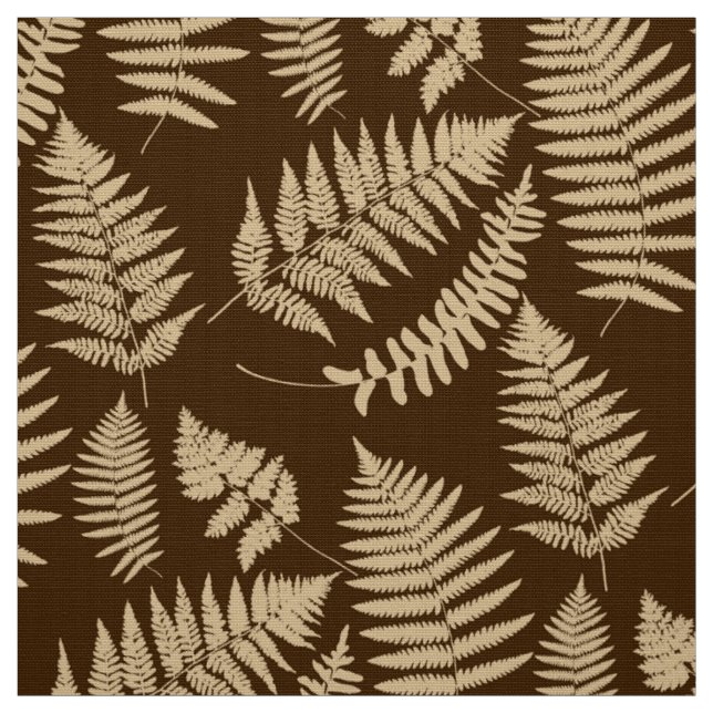 Woodland Fern Mönster, Brown och Beige Tyg (Provkarta)