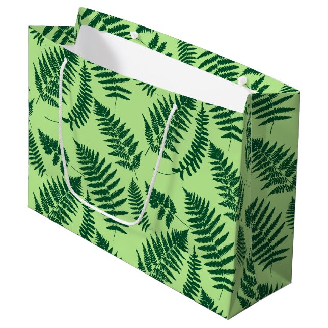 Woodland Fern Mönster, Emerald och Ljust grönt (Framsidan Vinklad)