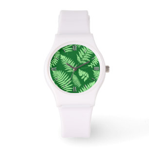 Woodland Fern Mönster, Emerald och Ljust grönt Armbandsur