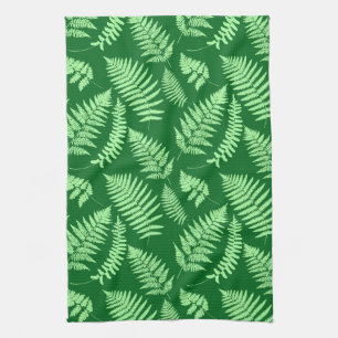 Woodland Fern Mönster, Light och Mörk grönt Kökshandduk