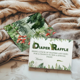 Woodland Fern & Mushroom Diaper Raffle Forest Tilläggskort